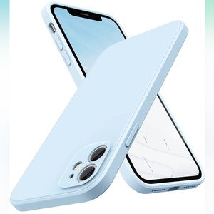 SURPHY Cloud Blue Square silicone iPhone 11 Case with Camera Protection.
